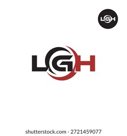 Monograma LGH Moderno - Modelo de logotipo limpo 3 letras