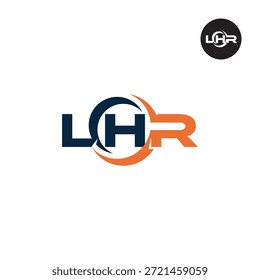Monograma moderno de LHR – Plantilla de logotipo de 3 letras limpia