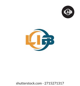 Moderno Monograma LIB - Modelo de logotipo limpo 3 letras
