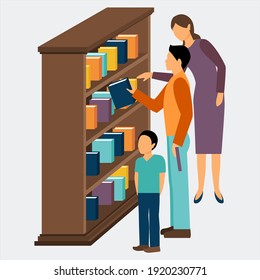 Modern library with outdoor reading area computer catalog online books access flat icons composition vector illustration