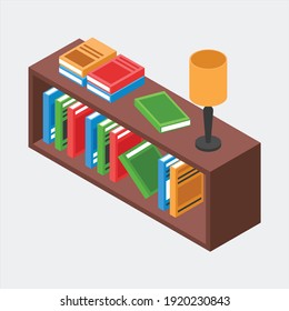 Modern library with outdoor reading area computer catalog online books access flat icons composition vector illustration