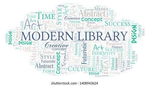 Modern Library word cloud. Wordcloud made with text only.