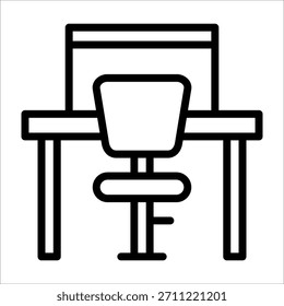 Modern life single icon for learning table and chair sign for design element