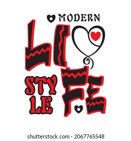 modern life style vector illustration editable - romance quotes 