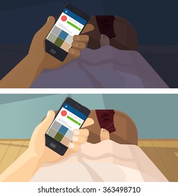 Modern lifestyle - always surfing on web. Vector Illustration