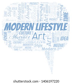 Modern Lifestyle word cloud. Wordcloud made with text only.