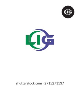 Moderno Monograma LIG - Modelo de logotipo limpo de 3 letras
