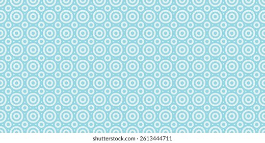 Modern light blue circular seamless pattern with concentric circles, abstract retro geometric background, stylish radial design, soft minimal wallpaper for graphic decor and creative design projects