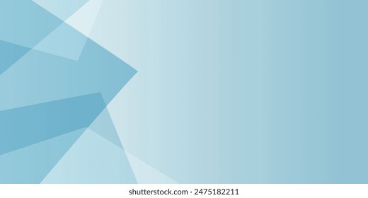 Modern light blue gradient background with abstract geometric shapes and copy space for design. Vector illustration