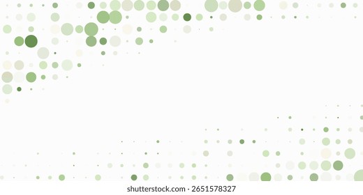 Modernes hellblaues, grünes Vektorrotes Banner mit einer Reihe von Kreisen, Punkten. Donuts Hintergrund abstrakte einfache Kunst