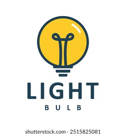O logotipo moderno do projeto da lâmpada de luz pode ser usado nos campos da tecnologia, ilustração do vetor do símbolo da energia