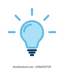 Modern light bulb icon, great design for any purposes. Cartoon drawing. Outline style. Retro style. Modern style.