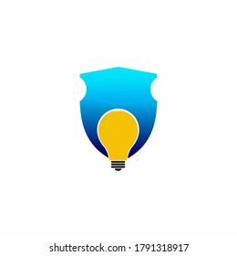 Modern Light Bulb or Idea Protection or Shield Illustration stock illustration