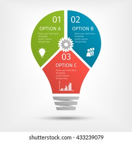 Modern light bulb infographic. Template for presentation, chart, graph. Vector illustration