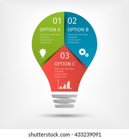 Modern light bulb infographic. Template for presentation, chart, graph. Vector illustration