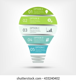 Modern light bulb infographic. Template for presentation, chart, graph. Vector illustration