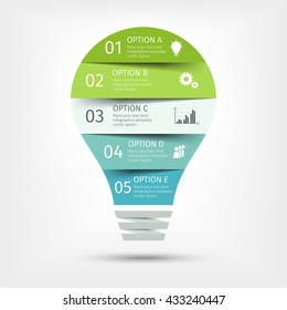 Modern light bulb infographic. Template for presentation, chart, graph. Vector illustration