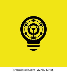 modern light bulb logo combined with analytic digital data