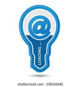 Modern light bulb with website symbol, loading design concept, loading idea concept, vector illustration