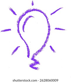 Modern Light Bulbs Crayon Chalk Drawing Vector