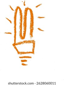 Modern Light Bulbs Crayon Chalk Drawing Vector