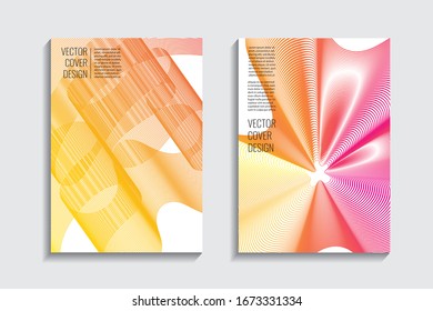 Tapa geométrica luminosa moderna. 3d. estampado de moda. Afiche de inteligencia artificial. Líneas ventiladas elegantes. Fondo de degradado de fusión a la moda. Plantilla de libro amarillo dinámico fluido. Diseño web de negocios creativos.