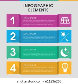 Modern light infographic template. infographic design with light icons includes moon and stars. can be used for presentation, diagram, annual report, web design. 