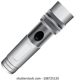 Modern light in a metal case for individual use. Vector illustration.