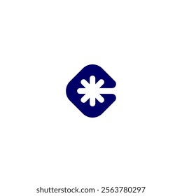 modern Light On Letter Logo Design C. digital icon