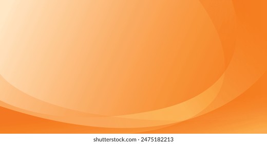 Modern light orange abstract background vector with geometric curves with copy space for design