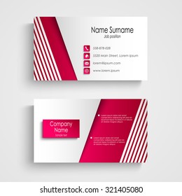 Modern light pink white business card template