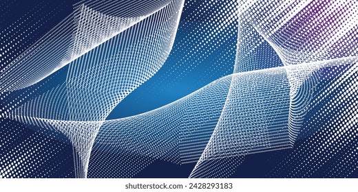 Concepto moderno de la tecnología digital de alta tecnología. Ilustración de computadora de alta tecnología con fondo degradado púrpura y azul oscuro