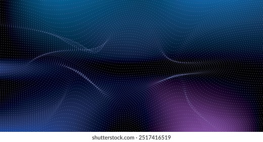 Modern light point Hi-tech digital technology concept. High tech computer illustration with purple and dark blue gradient background