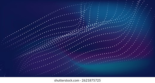 Modern light point Hi-tech digital technology concept. High tech computer illustration with purple simple good modern