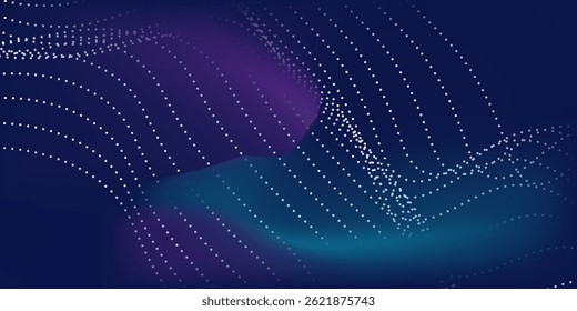 Modern light point Hi-tech digital technology concept. High tech computer illustration with purple simple good