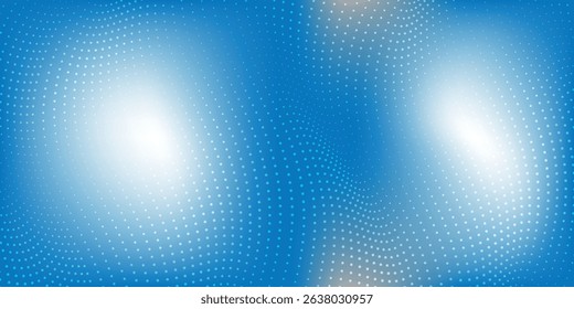 Modern light point Hi-tech digital technology concept. High tech computer illustration with halftones and blue gradient background
