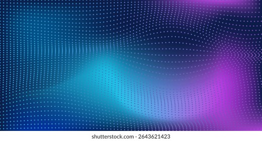 Modern light point Hi-tech digital technology concept. High tech computer illustration with purple and dark blue gradient background