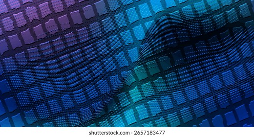 Punto de luz moderno Concepto de tecnología digital de alta tecnología. Ilustración de computadora de alta tecnología con fondo degradado púrpura y azul oscuro