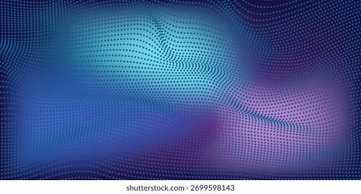Ponto de luz moderno conceito de tecnologia digital de alta tecnologia. Ilustração de computador de alta tecnologia com fundo gradiente roxo e azul escuro