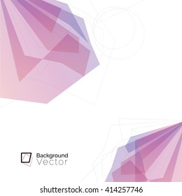 Modern light purple  pink polygon abstract background, border design with copy space