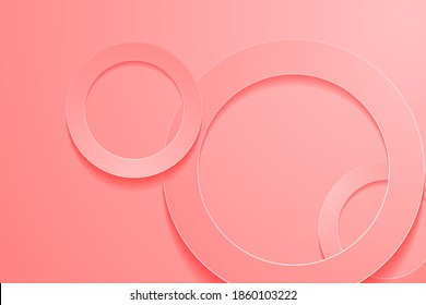 Moderno fondo rojo claro. Fondo de la capa de recorte de 3d círculo.