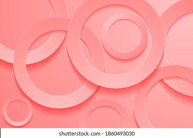 Moderne hellrote Hintergründe. 3D-Kreis Paperschnitt-Schicht Hintergrund.