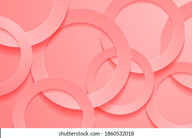 Modern Light Red backgrounds. 3d circle papercut layer background.