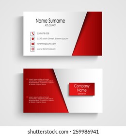 Modern light red business card template