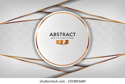 Modern light silver background with elegant circle shape design and golden line.