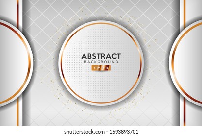 Modern light silver background with elegant circle shape design and golden line.