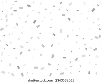 Modern Light silver Rectangular glitter confetti background. Confetti celebration, Falling Silver abstract decoration for party, birthday celebrate, anniversary or event, festive.  Vector illustration