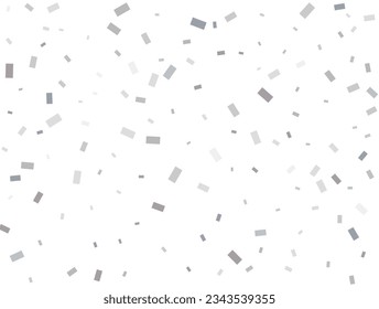 Modern Light silver Rectangular glitter confetti background. Confetti celebration, Falling Silver abstract decoration for party, birthday celebrate, anniversary or event, festive.  Vector illustration