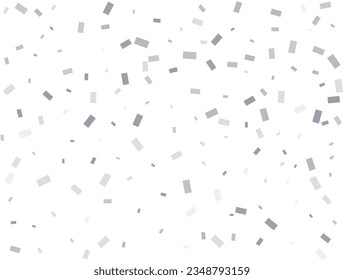 Modern Light silver Rectangular glitter confetti background. Confetti celebration, Falling Silver abstract decoration for party, birthday celebrate, anniversary or event, festive.  Vector illustration
