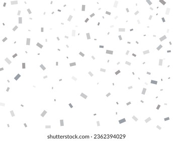 Modern Light silver Rectangular glitter confetti background. White festive texture